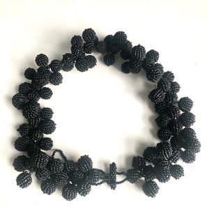 hand made seed bead necklace, adjustable,black